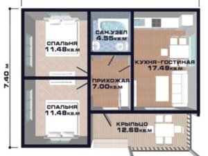 Проект «Миллион» — 71м2 . Идеальный дом для загородной жизни. Отлично подойдёт в качестве дачи.