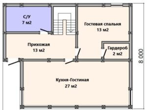 Проект — Сканди 1. Деревянный 2-х этажный фахверковый дом класса комфорт, с панорамным остеклением и  силовым каркасом из клееной балки.